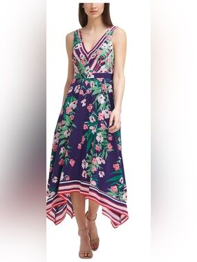 Vince Camuto Floral Mixed Print Scarf Dress size 4